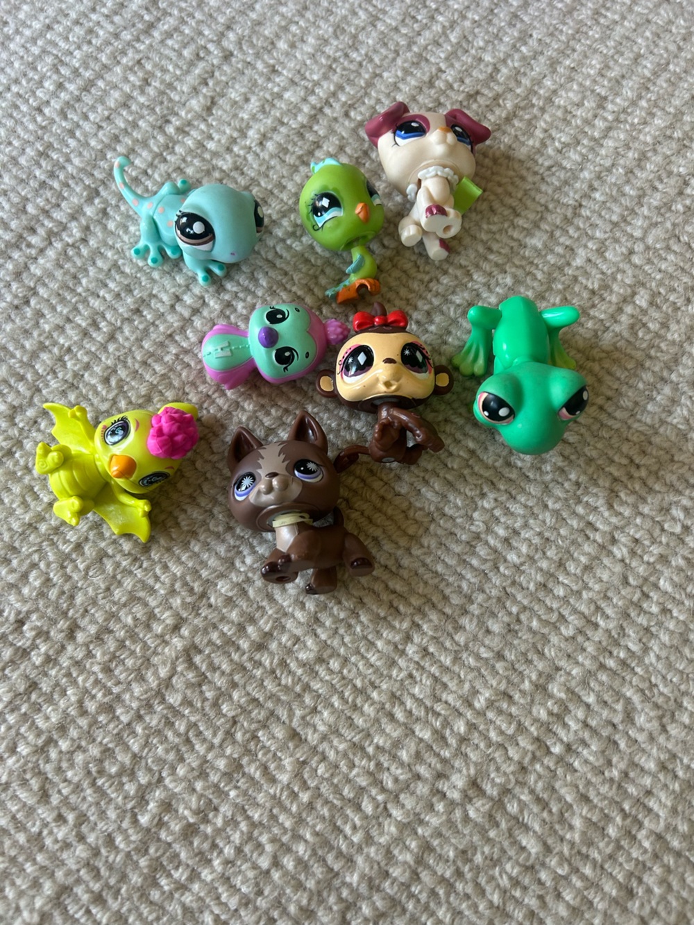 Kids Toy Animal Figures - Green, Brown, Yellow, Pink Assortment